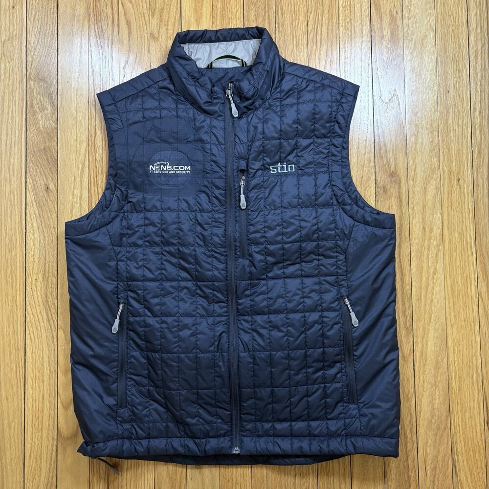 New Stio Mens Azura Primaloft Insulated Vest Blue Size Large *Company Logo*